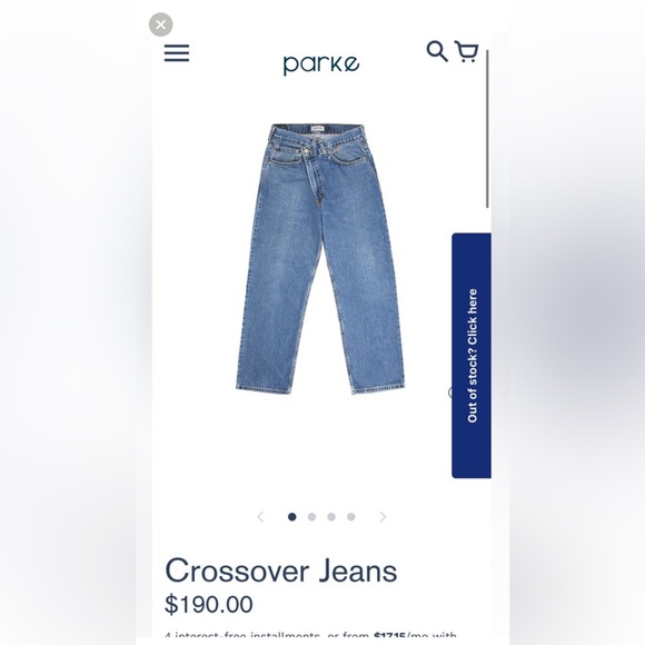 PARKE OFFICIAL Crossover Jean LEVI’S Baggy/Grunge in Medium Wash Denim  Size XL - Picture 8 of 8